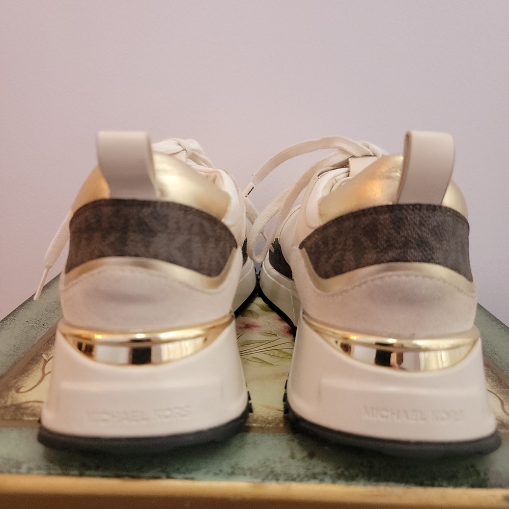 Michael Michael Kors Theo MK Intial Canvas and Suede Trainer Size 7 - Picture 7 of 13